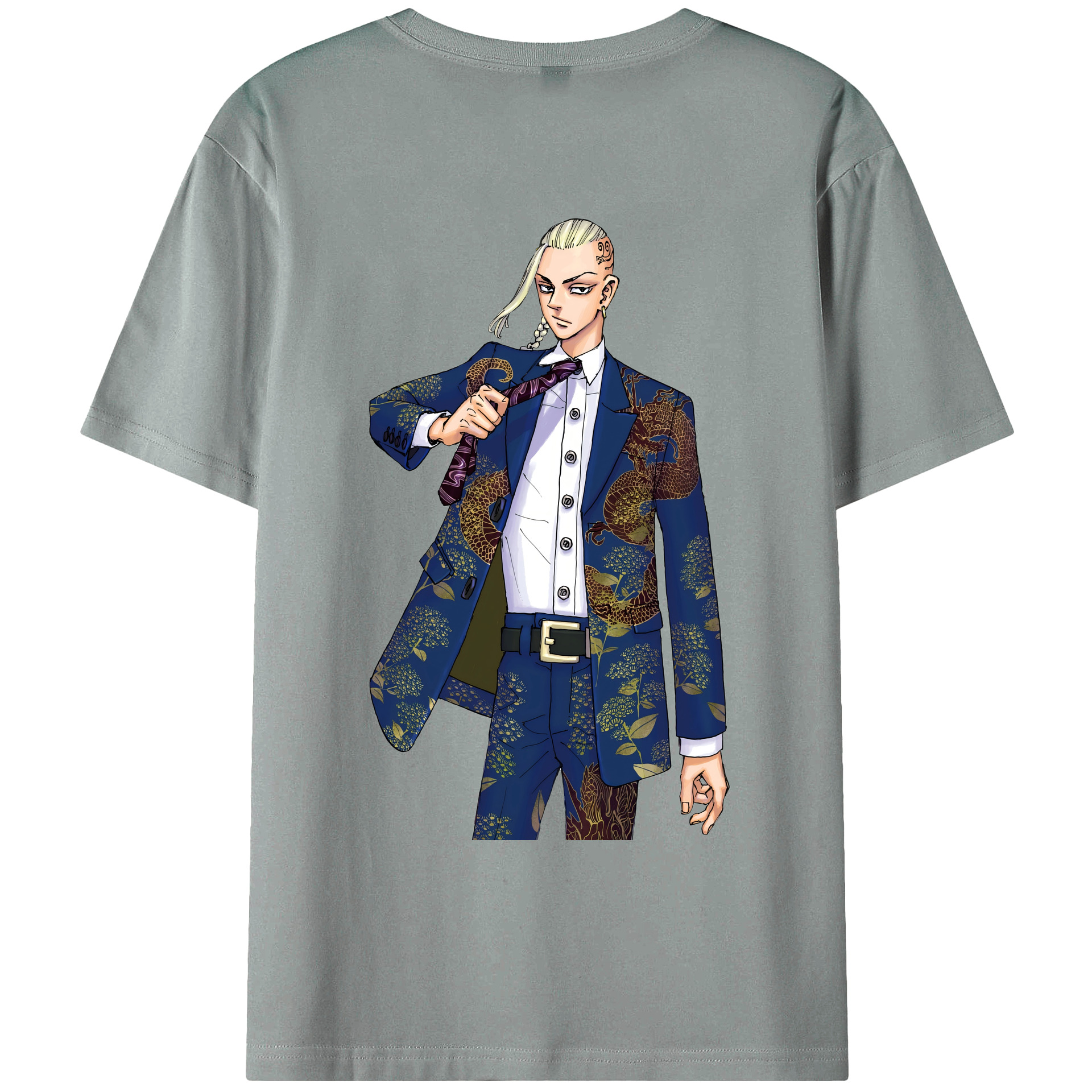 （画像用） 東京リベンジャーズ Tokyo Revengers 綿100％ メンズ半袖Tシャツ（バックプリント） 通気性